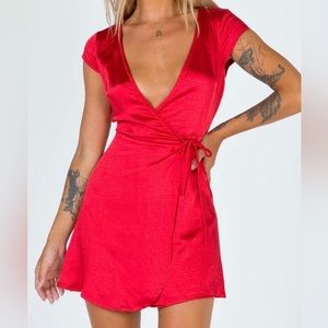 Princess Polly Red Silk Dress